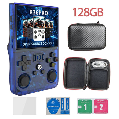 R36PRO Handheld Game Console – Hall Effect Joystick 3.5" IPS RK3566 30+ Emulators 30000 Games 4000mAh 64GB 128GB PS1 N64 PSP GBA 5 Colors