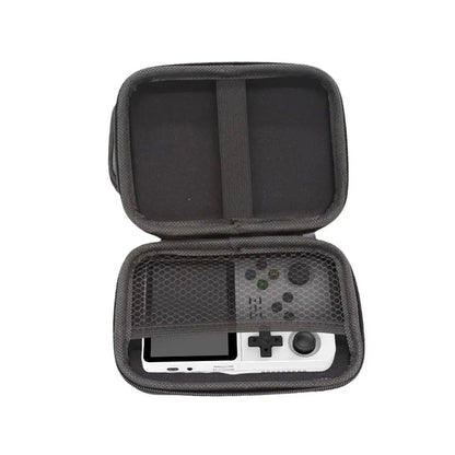 R36S R35S Protective Case EVA Hard Storage Bag – Scratch-Resistant Anti-Drop Portable Travel Case for Retro Handheld Game Console Accessories Black Gray