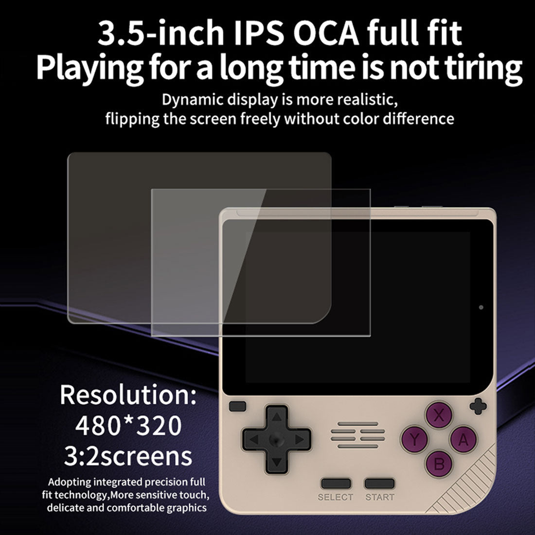 Handheld Game Console Powkiddy V10 with 3.5-Inch IPS full lamination, 480x320, 64GB or 128GB Options, 3000mAh Battery, Linux
