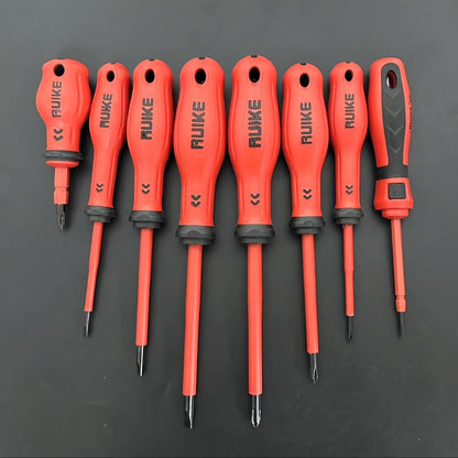 Eight-Piece Magnetic Tip Screwdriver Set with Four Slotted and Four Phillips Tools in Multiple Shaft Lengths
