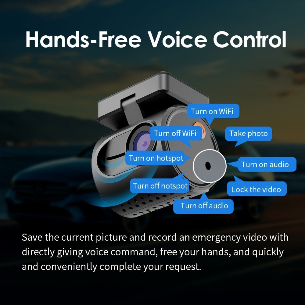 KAWA Mini 3 2K Dash Cam – 1296P QHD WiFi APP & Voice Control, Super Capacitor, Color Night Vision, WDR, Loop Recording, 24H Parking Monitor, Ultra Compact Car DVR