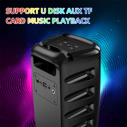 Outdoor LED Bluetooth Speaker with Microphone Large Stereo PA System Wireless Portable Speaker for Square Dancing Park Performances Stage Events Parties Singing Rechargeable Battery