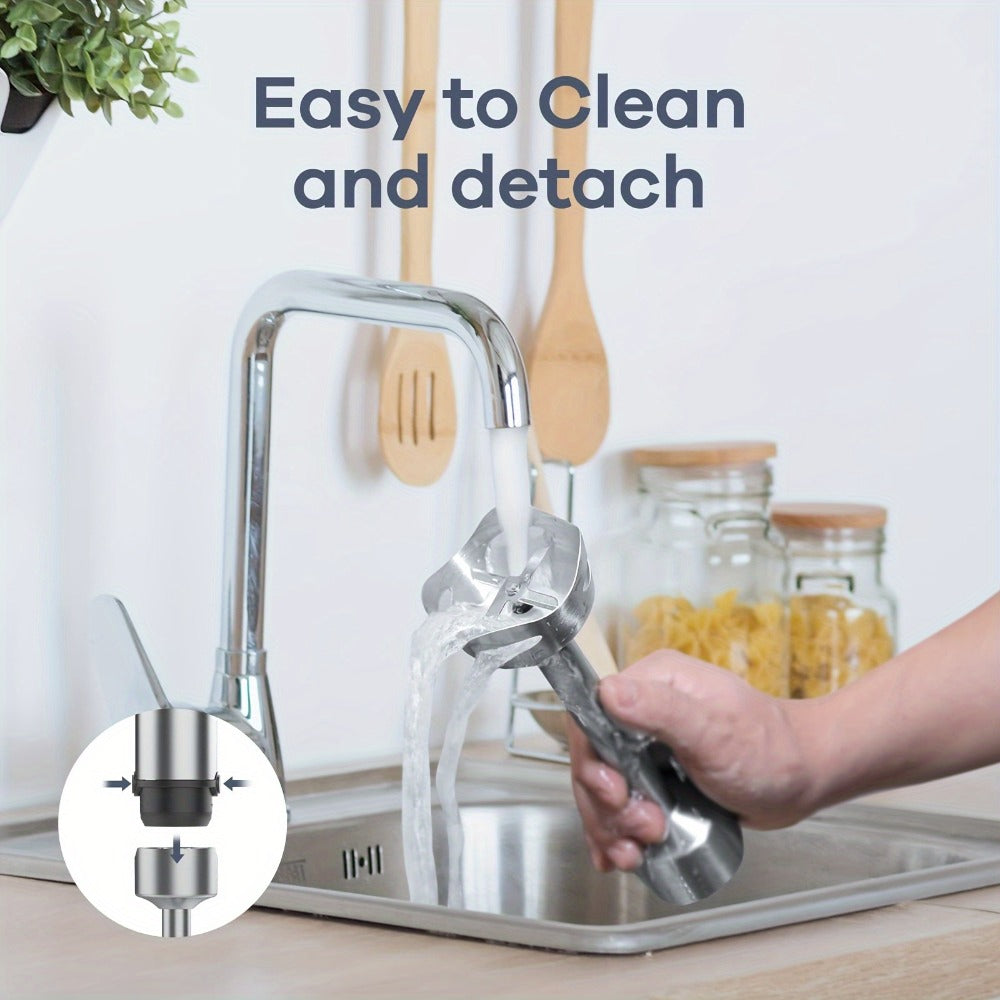 Silver 7-in-1-Labeled Immersion Blender Set with 1500ml Chopper, 800ml Beaker, Whisk and Frother