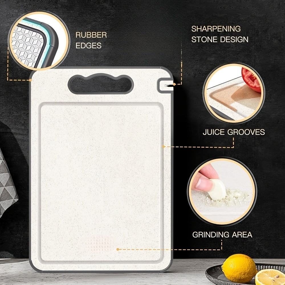 Stainless-Steel-Labeled Cutting Board with Handle and Diamond-Mesh or Smooth Surface Options