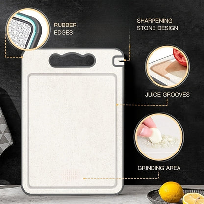 Stainless-Steel-Labeled Cutting Board with Handle and Diamond-Mesh or Smooth Surface Options