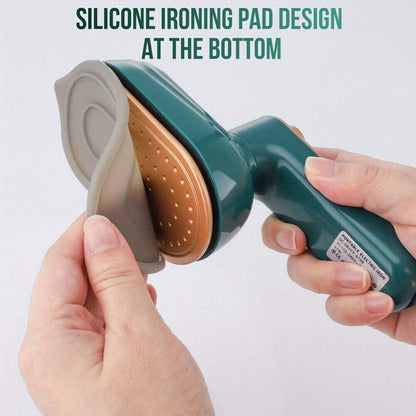 Green 33W Travel Steam Iron with 50 mL Water Tank, Rotating Handle and Dry or Steam Modes for Garments