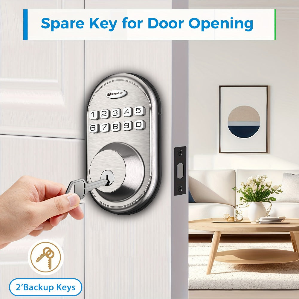 Electronic Keypad Deadbolt 3-Pack Keyless Entry Door Lock with 100-Code Capacity, Auto Lock, Anti-Peep PIN & Backup Key – No WiFi No App, Smart Lock for Home Villa Courtyard Apartment Standard Doors