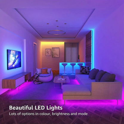 5050 RGB LED Light Strip with USB Plug and Three-Button Controller in 3m, 4m or 15m Lengths