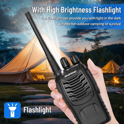 Baofeng Long Range Walkie Talkies for Adults with Earpieces 16 Channel Rechargeable Two Way Radio VOX Flashlight for Camping Hiking Skiing Cruise Family Adventure Available in 1 2 4 6 8 10 Pack