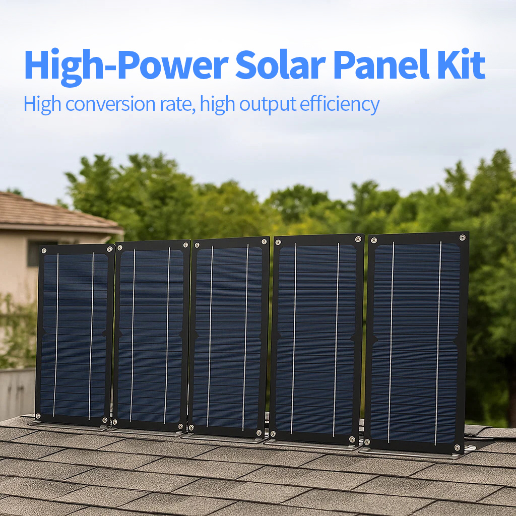 Solar Panel Kit High-Power with 100A Controller Extension Cable for RV Camping Outdoor Portable Power for Garden, Patio and Yard Use