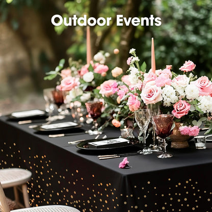 Disposable Tablecloths 54x108 Inch Rectangle Plastic Table Cover PEVA Party Table Cloth 6 Pack for Birthday Picnic Holiday
