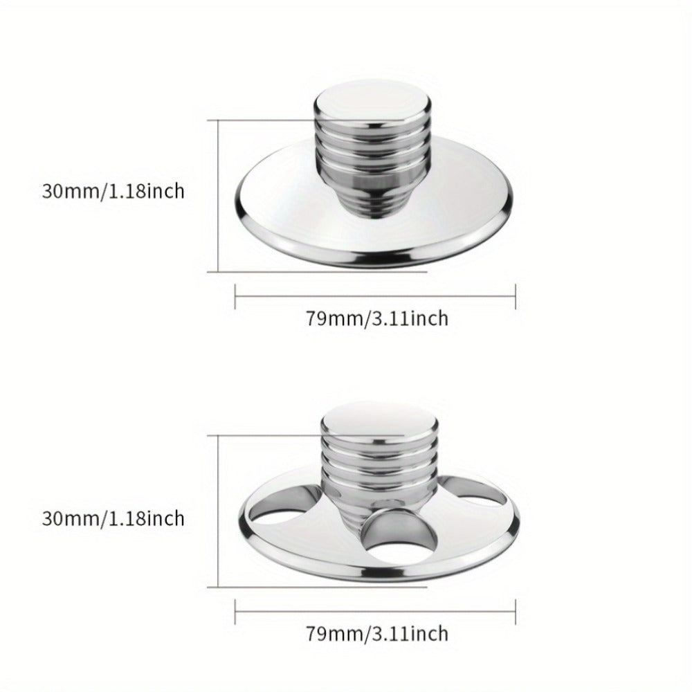 Vinyl Record Weight Stabilizer, 79 mm Metal Turntable Clamp in Solid or Four-Hole Black, Silvery and Golden Options