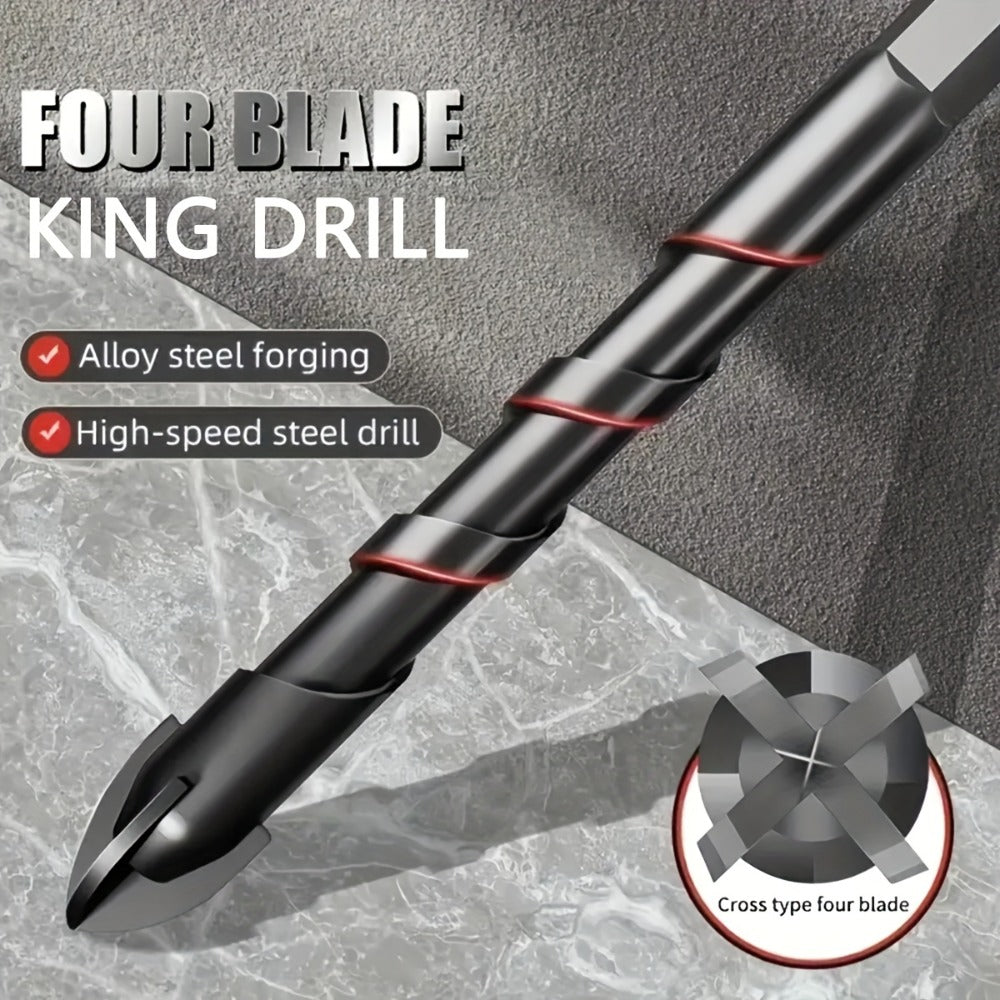 Masonry Drill Bits Set 10pcs – Tungsten Carbide Tip Drill Bits for Tile, Brick, Glass, Ceramic, Concrete, Plastic & Wood | Multi-Material Heavy-Duty Drill Bit Kit for Home Improvement & DIY Projects