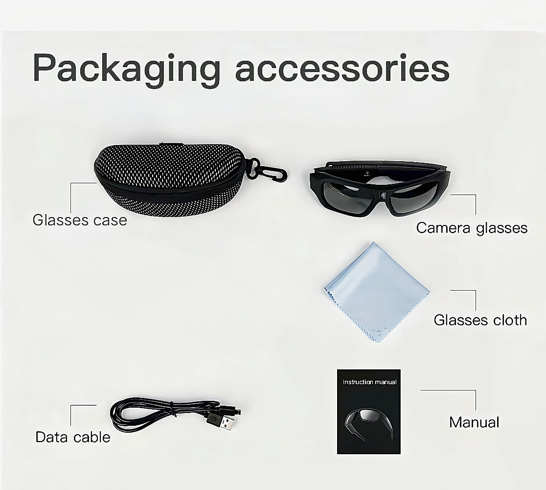 Dark-Lens Camera Glasses with A31, A33 and S36 Frame Models and Optional 64GB Card Bundles