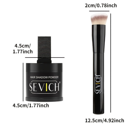 Hair Root & Hairline Concealer Powder Kit with Brush — Waterproof Instant Coverage for Thinning Hair, Receding Hairline & Bald Spots | 5 Shades | Black & Brown Tones | Women & Men