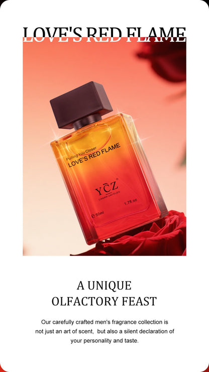 Cologne for Men — YCZ Love's Red Eau de Parfum 1.7 Fl Oz, Long-Lasting Scarlet Aromatic Scent, Masculine Fragrance Spray, Perfect for Date Night & Everyday Wear