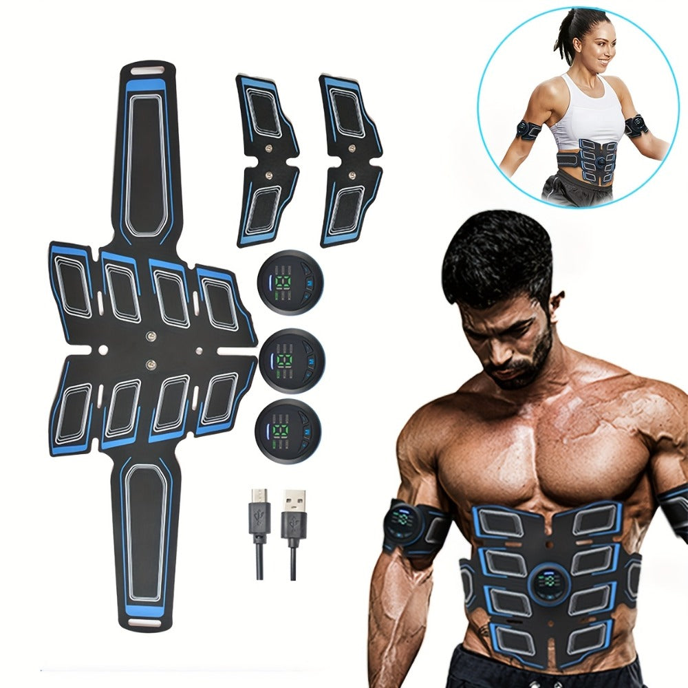 EMS Muscle Stimulator Belt – TENS Body Massager for Muscle Toning, Pain Relief & Full Body Relaxation | Adjustable Modes, USB Charging, Fitness Shaper for Home Gym Use