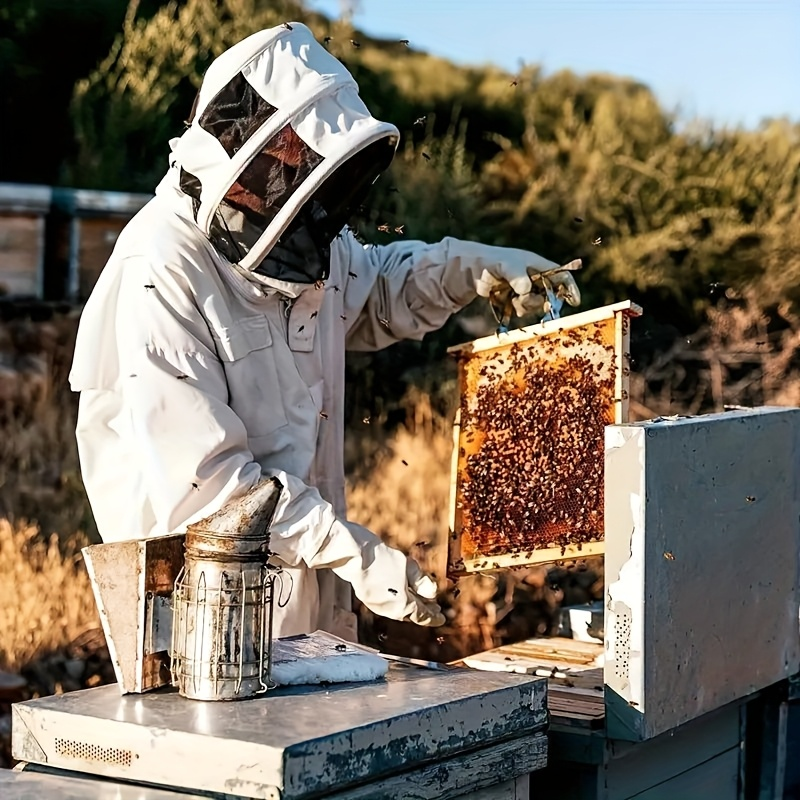 Full Body Bee Suit 3-Layer Breathable Veil Hood Gloves Filter Screen