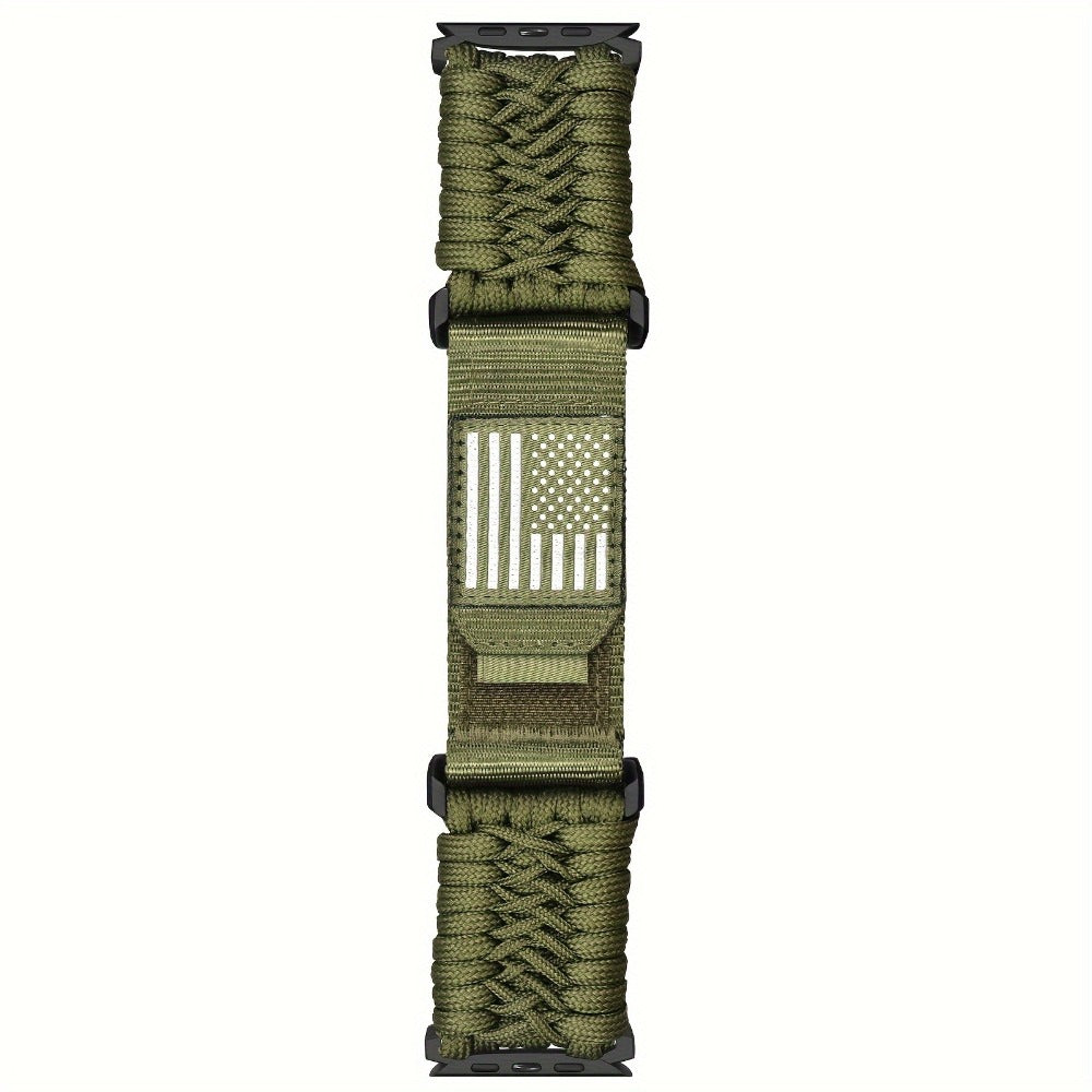 Watch Band with Woven Nylon Loop, Adjustable Metal Buckle and Three Wrist Ranges for Apple Watch Sizes