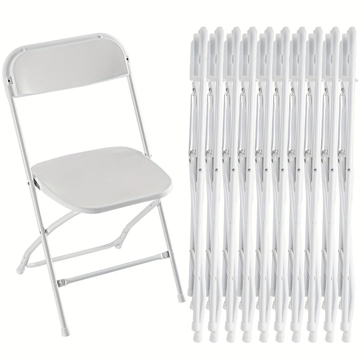 White or Black Molded-Seat Folding Chair Sets in 4, 6, 8, 10 or 20-Piece Checkouts Pictured
