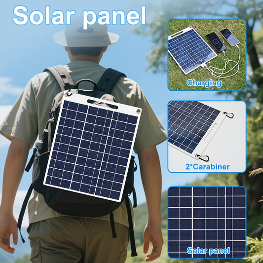 [Portable Solar Panel] Lightweight Portable Solar Panel Solar Panel Winter Outdoor Solar Charger with USB Safe Charging Stabilizer Battery Charger Mobile Phones, Flashlights, Fans Outdoor Camping Home, Portable Backup Power, Lightweight Charger