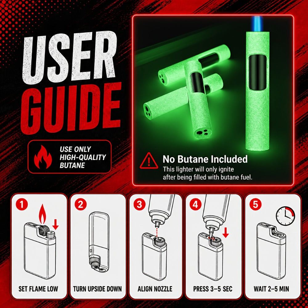 Windproof Blue Flame Lighter – Creative Adjustable Flame Torch Lighter for Outdoor BBQ, Camping, Candles & Cigars, Stylish Gift for Men & Friends (No Butane Included)