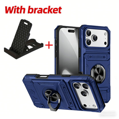 Wallet-Style iPhone Case with Card Slot, Ring Holder and Kickstand in 125 Model and Color Options