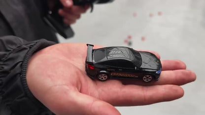 Mini RC Drift Sports Car 1:64 Scale with 4WD Layout, LED Details, Remote Controller and Two Color Options
