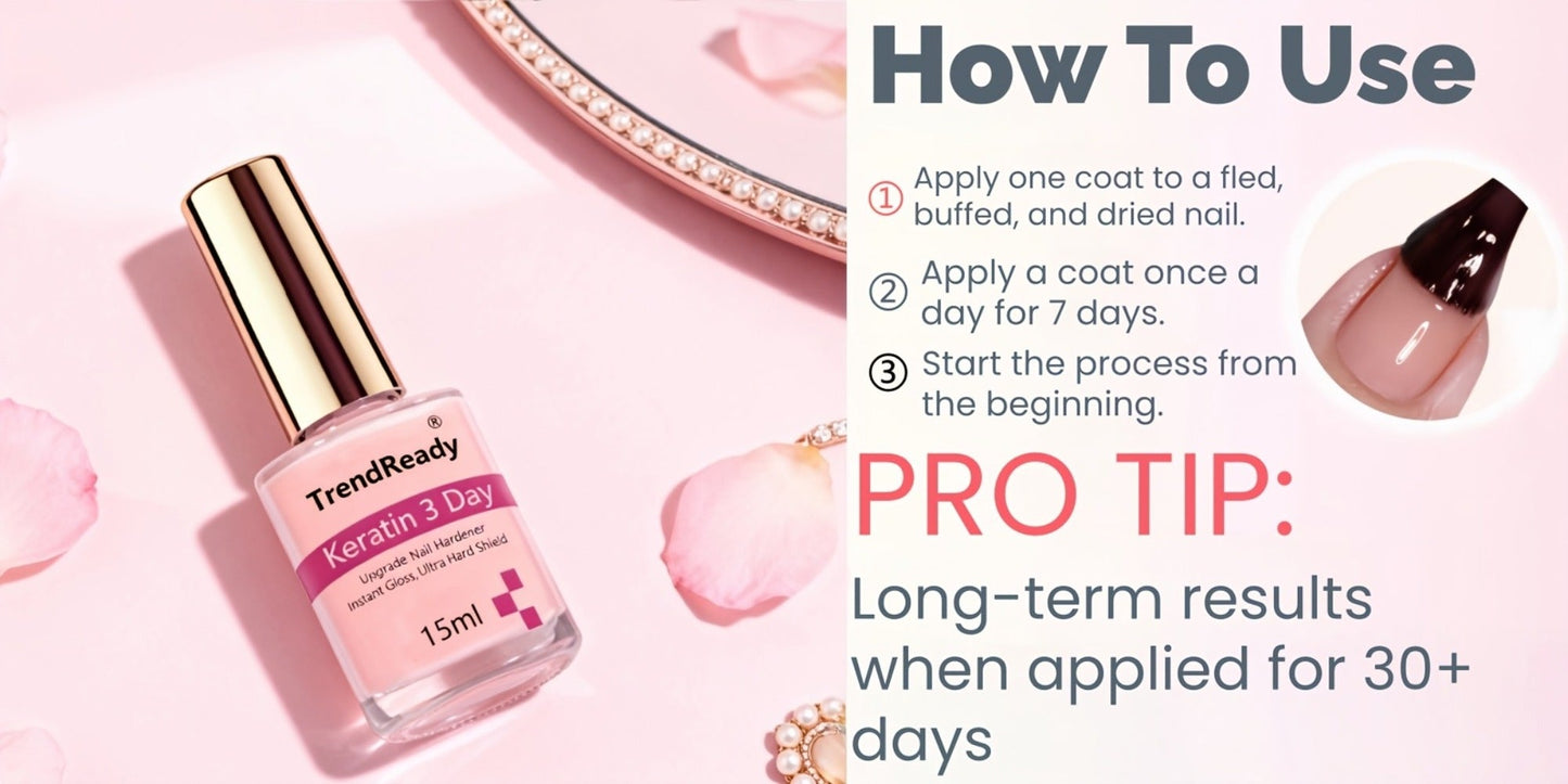 Pink-Label Nail Care Coating Two-Pack in 15 ml Square Bottles with Gold Caps and Brush Applicators
