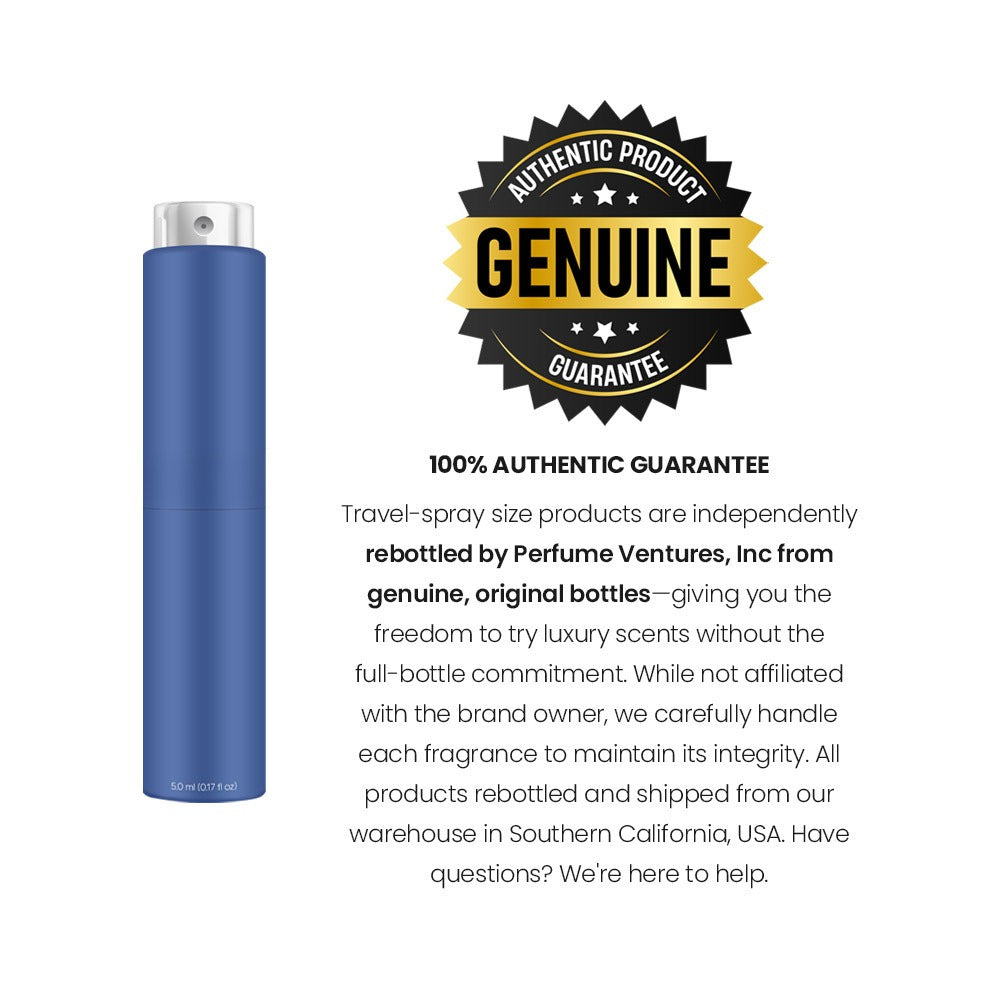 Perfume Travel Spray for Men in 5ml Blue Atomizer with Aquatic, Mineral and Musk Source Profile