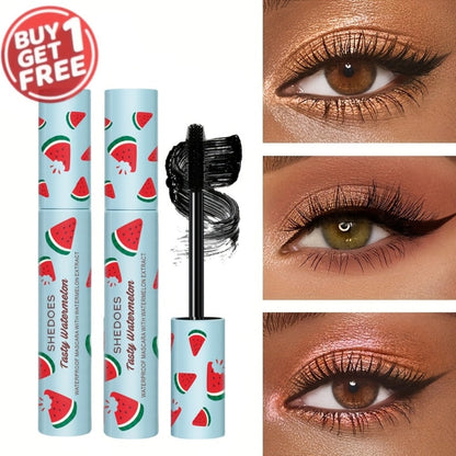 Waterproof Mascara 2 Pack Watermelon — Lengthening Curling & Thickening Formula, Natural Lash Extension, Long-Lasting Smudge-Proof, Beginner-Friendly Eye Makeup for Women