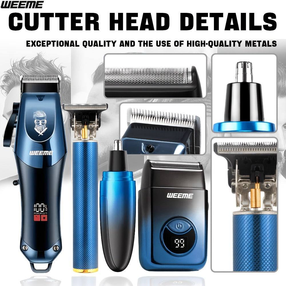 Hair Clippers & Trimmers WEEME Two- or Four-Piece Sets with USB Charging, Guide Combs and Five Source Options