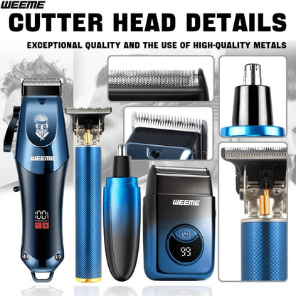 Hair Clippers & Trimmers WEEME Two- or Four-Piece Sets with USB Charging, Guide Combs and Five Source Options