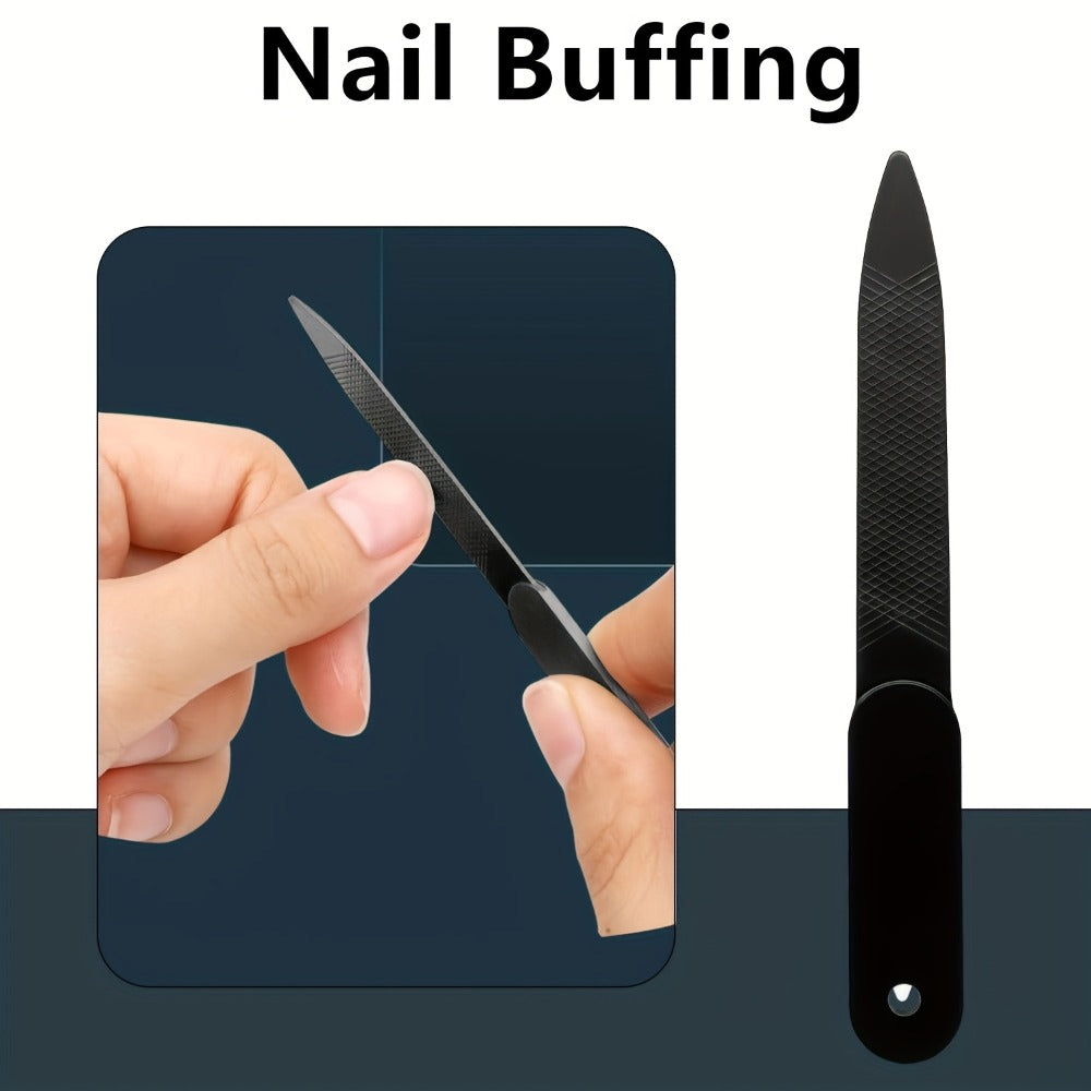 Heavy Duty Toenail Clipper Set 7pcs for Seniors Angled Curved Stainless Steel Blades Splash Guard Long Handle Nail File Pedicure Tool Kit Thick Nails