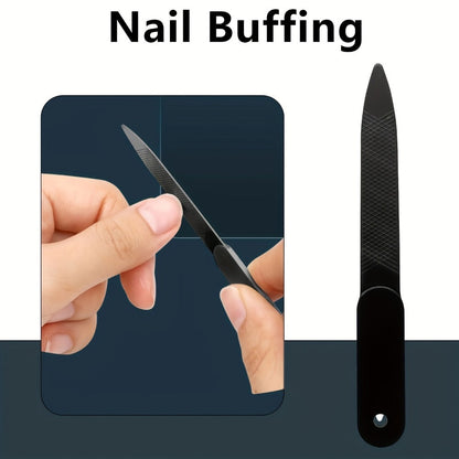 Heavy Duty Toenail Clipper Set 7pcs for Seniors Angled Curved Stainless Steel Blades Splash Guard Long Handle Nail File Pedicure Tool Kit Thick Nails