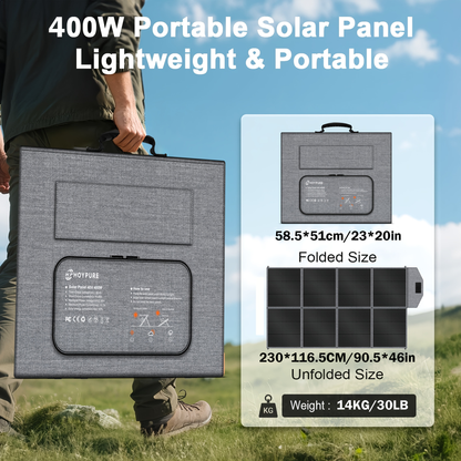 Monocrystalline High Power Solar Panel, 400W/200W/100W Portable Solar Panel, Foldable Solar Blanket, Solar Cell Efficiency Up To 23%, Suitable For Outdoor Adventure Boat Power Station, Garden, Courtyard, Roof, Camping RV Solar Generator