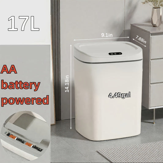 Motion Sensor Trash Can Silent Slow-Close Lid – Touchless Infrared Auto Open, Touchpad Control, Battery Operated | 2.91 Gal Mini & 4.49 Gal | Home Office Kitchen Bathroom Bedroom