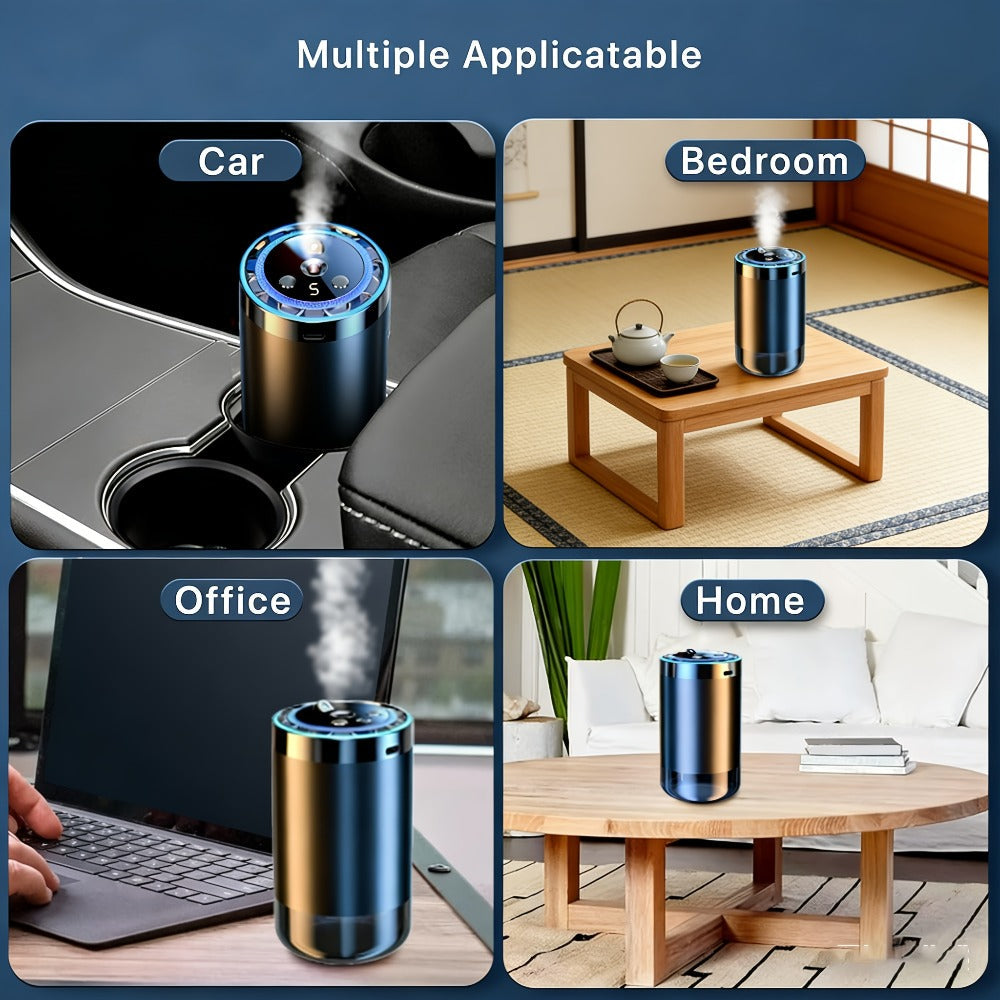 4-in-1 Car Air Freshener Diffuser with Starry Sky Projection – Aromatherapy Humidifier Dynamic Ambient Light, USB Powered, Hilton Cologne Ocean Scents, Fits All Cars | 1 or 3 Bottle Bundle