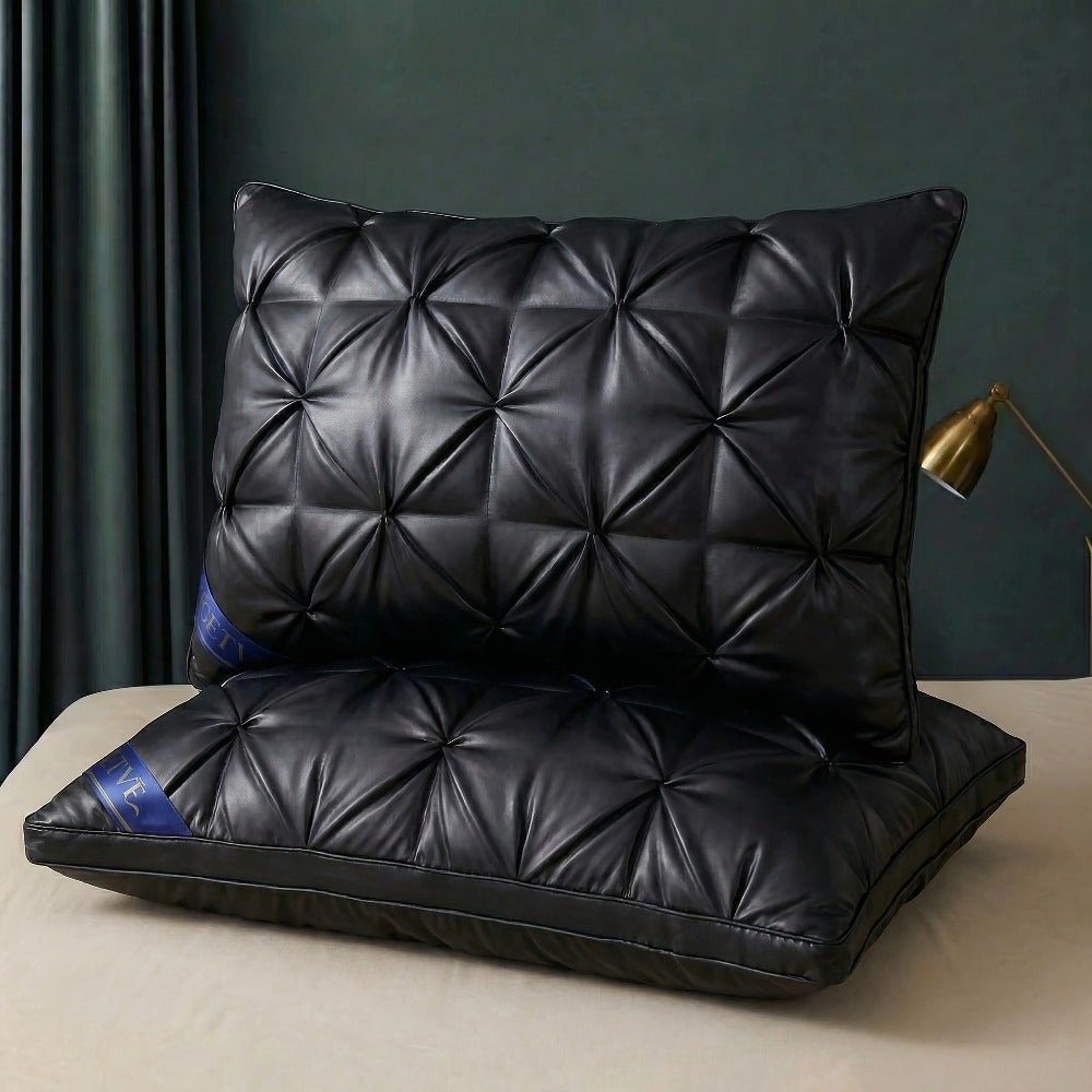 Two-Piece Bed Pillow Set in Six Colors and Queen or King Checkout Sizes for Bedroom Use for Home and Everyday Use