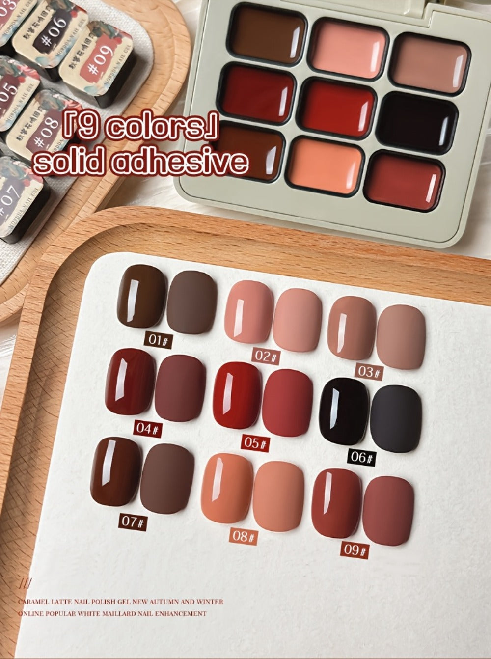 Gel Nail Polish – Set 9 Colors Autumn Harvest High Saturation Soak-Off LED — Alcohol-Free Long-Lasting Solid Kit with Light Therapy Pen…