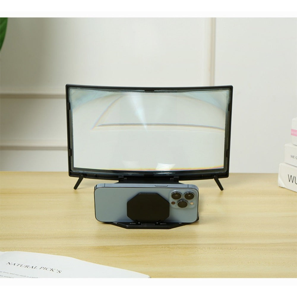 Curved Phone Screen Magnifier with Foldable Stand in 14-Inch Standard or 16-Inch HD Options
