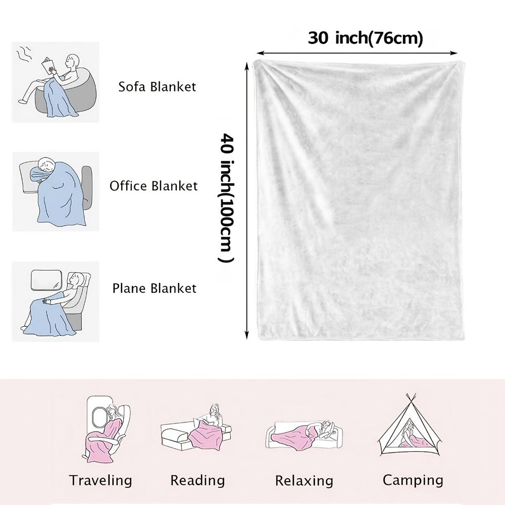 NANA Floral Letter Print Flannel Blanket in White with 30 x 40, 40 x 50 or 50 x 60-Inch Size Options