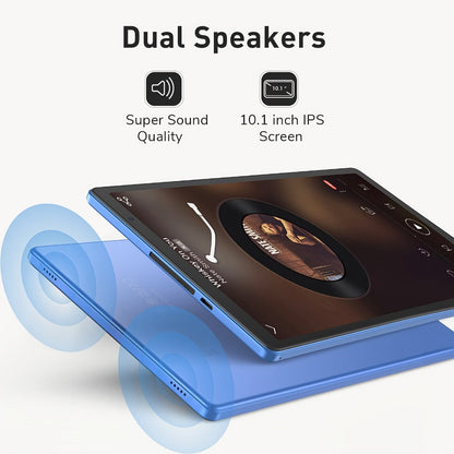 Android Tablet 10.1-Inch with Android 14, 4GB Total Memory, 32GB Internal Storage and 6000mAh Battery
