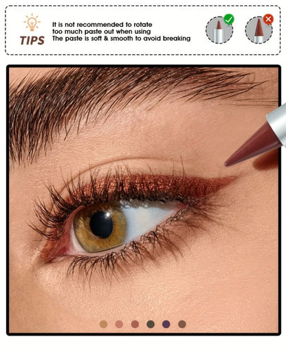 Six-Color Twist-Up Cream Liner Set for Makeup in Brown, Black and Red-Brown Shades with 3g Sticks