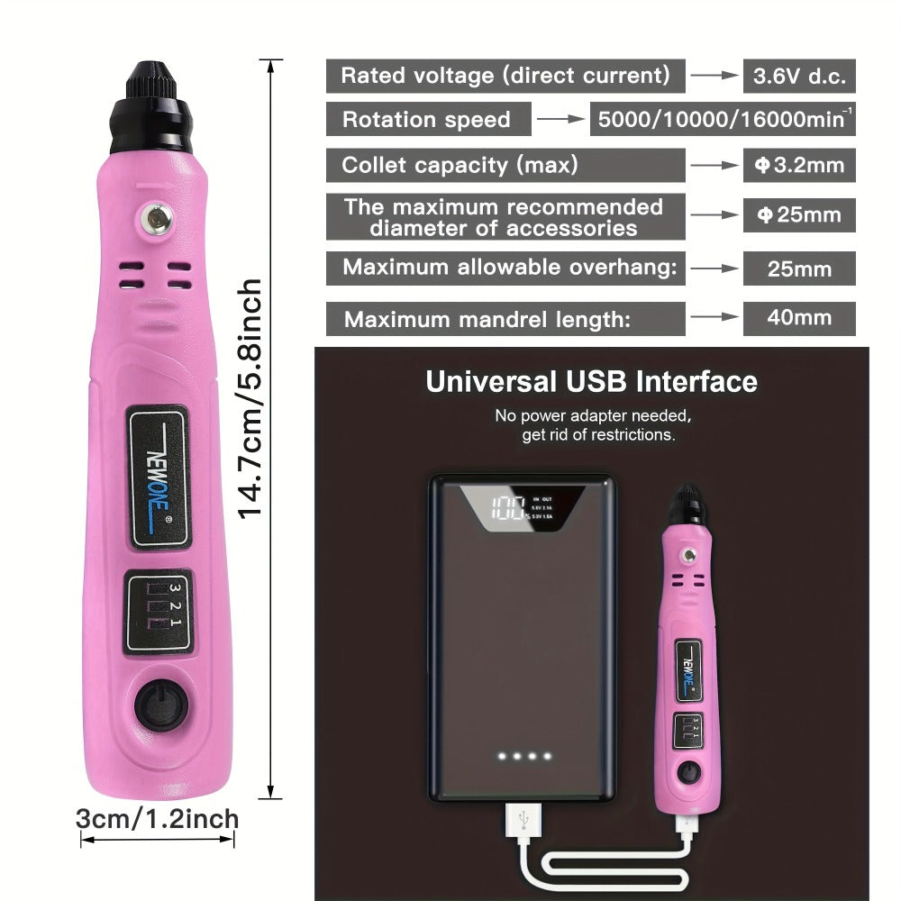 Cordless Rotary Tool Kit 3.6V USB Charging – Sanding Polishing Drilling Engraving Multi-Purpose Power Tool for Home Workshop Hobbyists 25/53/86 Pcs