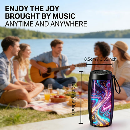 Portable Bluetooth Speaker with 5.1 Surround Sound, Stereo Bass Subwoofer, Dynamic RGB Lighting, Hi-Fi Lossless Audio, Long Battery Life, for PC Tablet Smartphone Parties Travel Entertainment