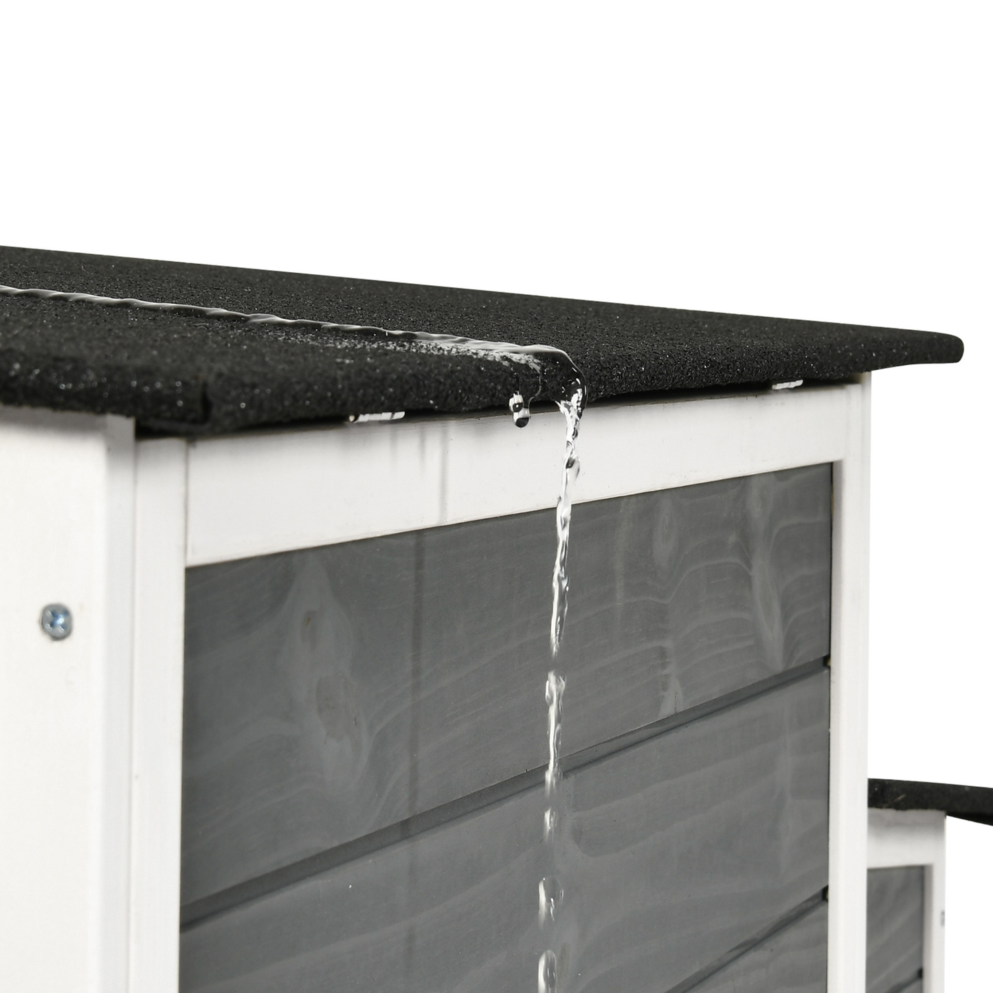 Wooden Hen House with 67in Frame, Two Nest Boxes, Ramp and Gray or Brown Two-Tone Outdoor Finish