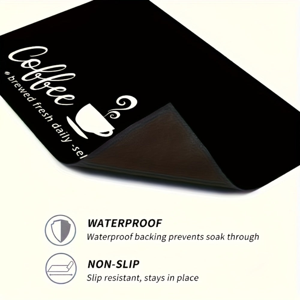 Kitchen Mat, Bohemian Coffee Bar Counter Pad in Five Sizes with Absorbent Fabric and Machine-Wash Care