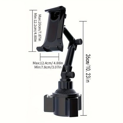 Car Cup Holder Phone & Tablet Mount – Adjustable Angle Multi-Functional Universal Vehicle Mount for Smartphones and Tablets | Durable Cup Holder Stand