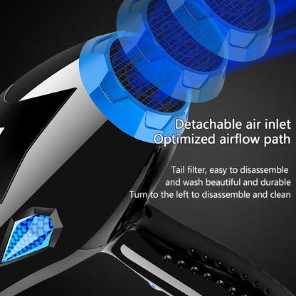 Brushless Motor Hair Dryer Set with Accessories - Professional Blow Dryer Kit Concentrator Nozzle Comb Clips 2 Modes 3 Speeds Ionic Anti-Frizz Home Salon Travel Black White Blue Green